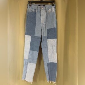 Hollister Patchwork Ultra High Rise Mom Jeans 1R W25 L27